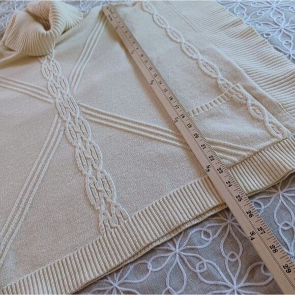 Anne Klein Knit Sweater Turtleneck Pullover Poncho Size Small - Medium - Picture 10 of 11